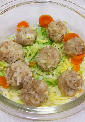 電子レンジで、豆腐入り柔らか花しゅうまい-レシピのメイン写真