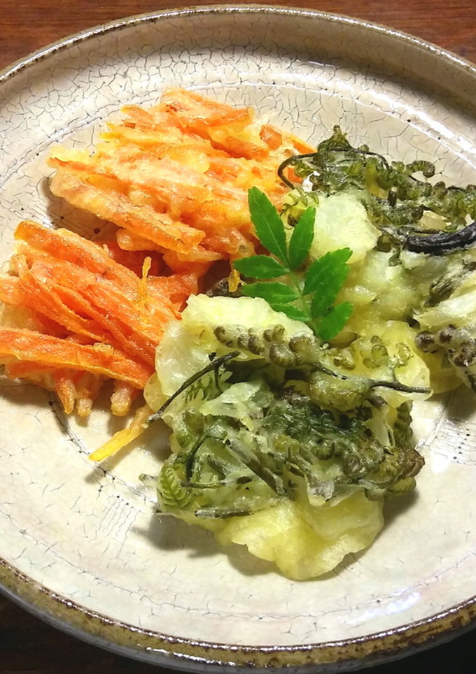 わらびと新玉葱のかき揚げ-レシピのメイン写真