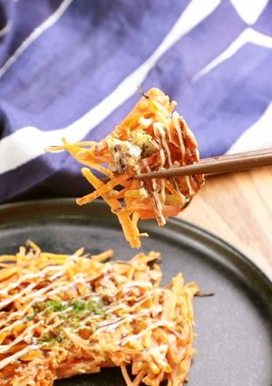 ピーカンナッツと人参のお好み焼き-レシピのメイン写真