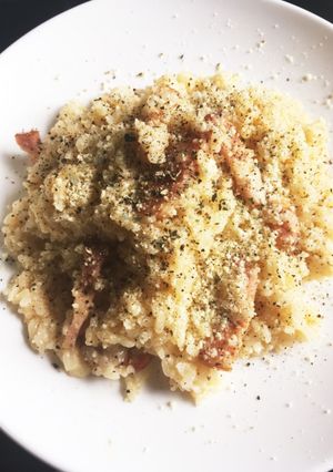 米救済措置としてのカルボナーラ風リゾット-レシピのメイン写真