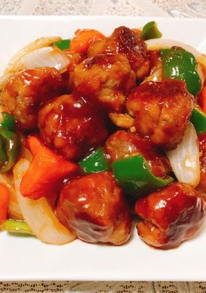 揚げない！時短☆簡単☆豚こま肉団子の酢豚-レシピのメイン写真