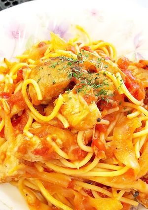 かつおのトマトソースパスタ-レシピのメイン写真