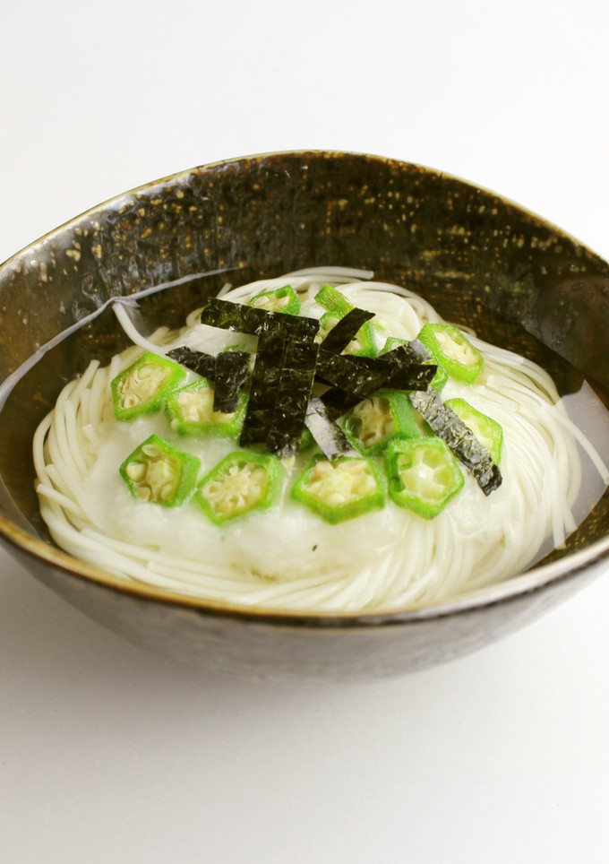 長芋とオクラのそうめん（権太呂だし使用）-レシピのメイン写真