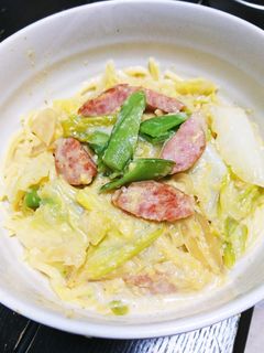 コーンクリームパスタ?スープ?-レシピのメイン写真