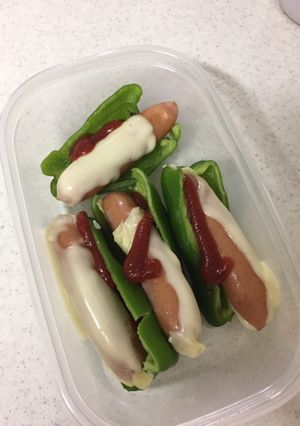 ピーマンとウインナーのチーズボート-レシピのメイン写真