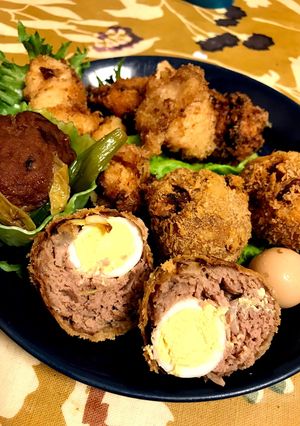時短肉団子煮、チキンカツ、スコッチエッグ-レシピのメイン写真