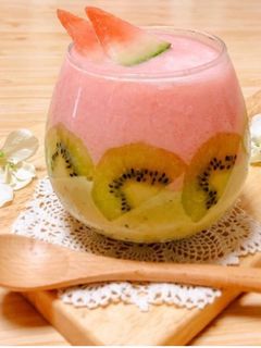 スイカとキウイꕤヨーグルトスムージー♡-レシピのメイン写真