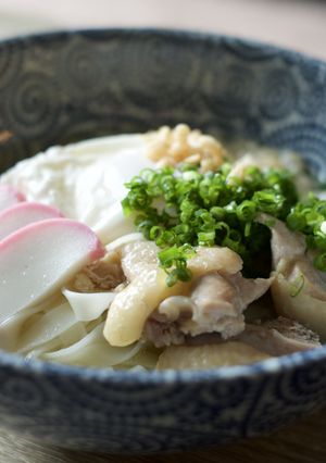 出汁パックで簡単！鶏出汁でかけうどん-レシピのメイン写真