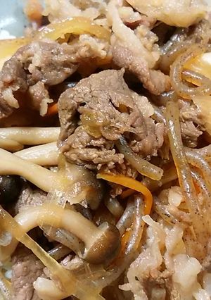 牛丼　糸こんにゃくと ぶなしめじを入れて-レシピのメイン写真