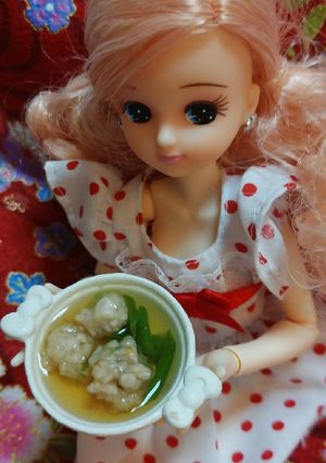 リカちゃんサイズ♡節約マグロ(つみれ汁)-レシピのメイン写真