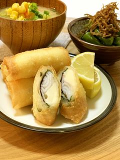 サクサク蟹紫蘇春巻き(シニア向け)-レシピのメイン写真