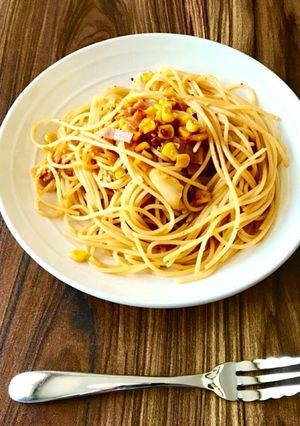 コーンたっぷりのキムチパスタ-レシピのメイン写真