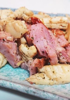 タケノコとベーコンのペペロンチーノ-レシピのメイン写真