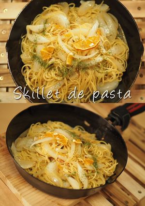 スキレットで、新玉ねぎのスパゲッティ-レシピのメイン写真