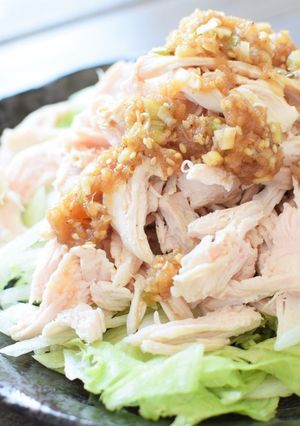 ~鶏むね~おろし黒酢ソースのサラダチキン-レシピのメイン写真