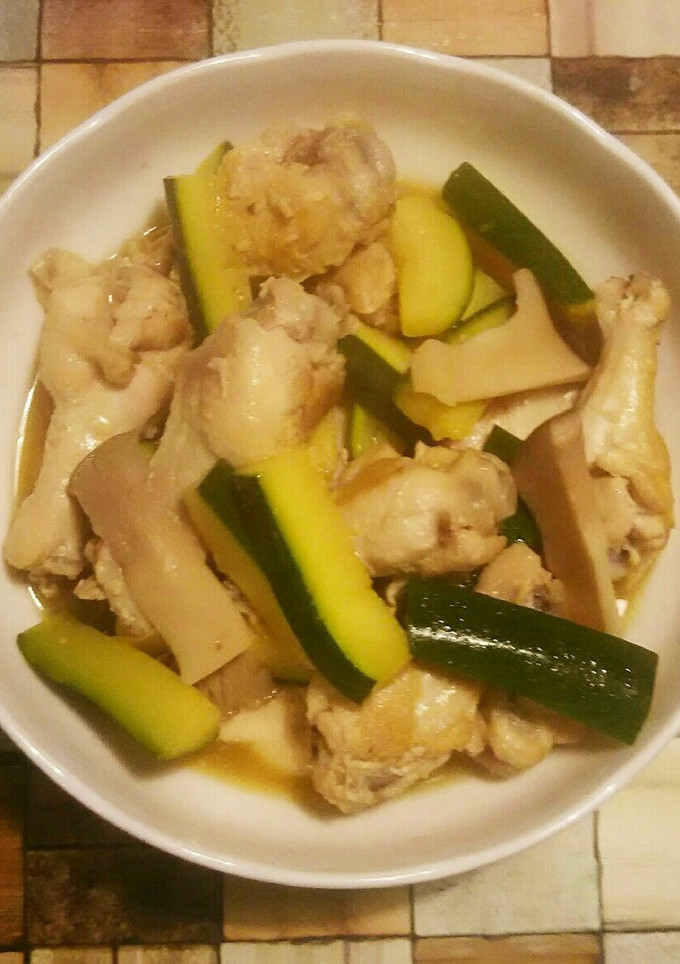 簡単！手羽元ときのことズッキーニの和風煮-レシピのメイン写真