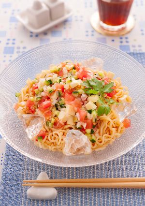 チーズと夏野菜のさっぱり冷やしあえ麺-レシピのメイン写真