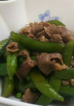 牛肉とスナップえんどうの煮物-レシピのメイン写真