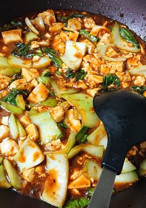 ひき肉不使用!青梗菜入り麻婆豆腐-レシピのメイン写真