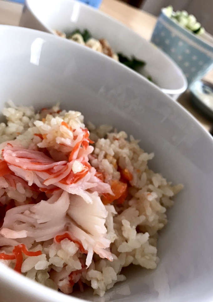 ホタテ缶とカニかまの炊き込みご飯-レシピのメイン写真