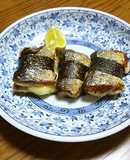 さんまとチーズの海苔巻き焼き
