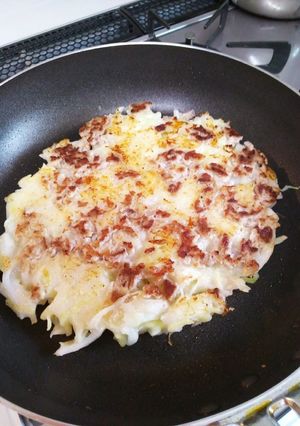 キャベツたっぷり♪とろっと米粉お好み焼き-レシピのメイン写真