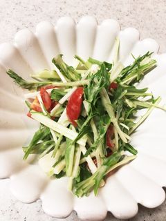 水菜と長芋のごまドレサラダ 5分-レシピのメイン写真