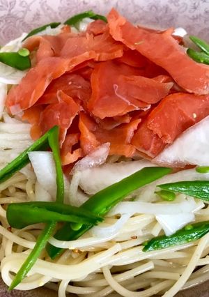 主人が旨いと♡スモークサーモン冷パスタ-レシピのメイン写真