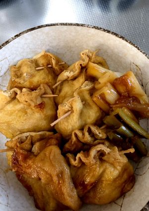 肉じゃが残り汁で巾着うどん-レシピのメイン写真