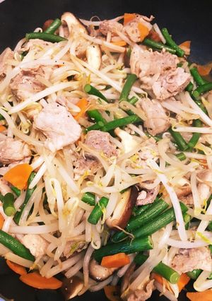 豚肉、ニンニクの芽と野菜炒め-レシピのメイン写真