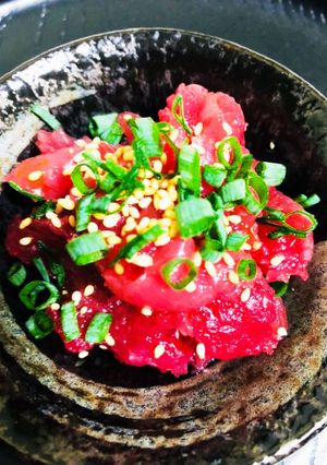 絶品おつまみ♡マグロのごまラー和え-レシピのメイン写真