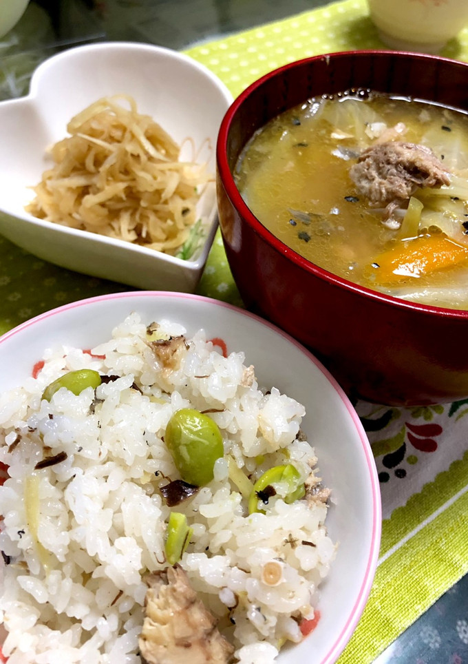 サバ缶と生姜の炊き込みごはん-レシピのメイン写真