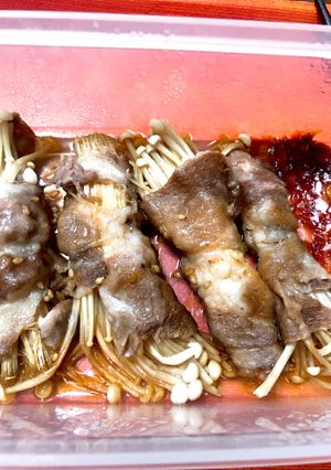 焼肉のたれでレンジで簡単☆えのきの肉巻き-レシピのメイン写真