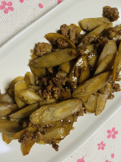 ゴボウとひき肉の炒め煮-レシピのメイン写真