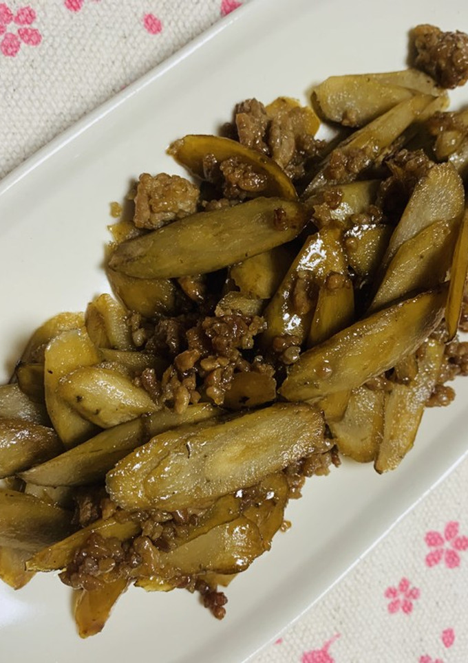 ゴボウとひき肉の炒め煮-レシピのメイン写真