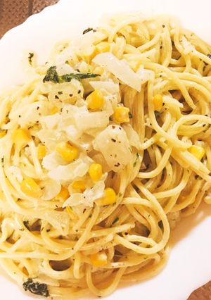 コーン玉ねぎほうれん草のクリームパスタ-レシピのメイン写真