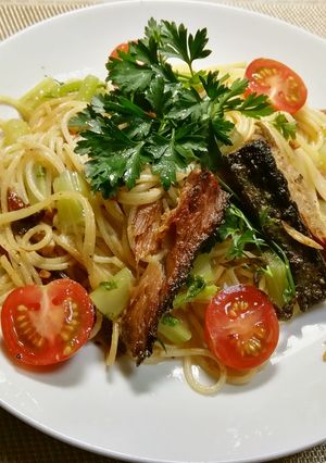 へしこと季節の野菜パスタ-レシピのメイン写真