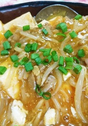 豚こまともやしのピリ辛豆腐-レシピのメイン写真
