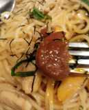梅とささみのさっぱり冷製パスタ