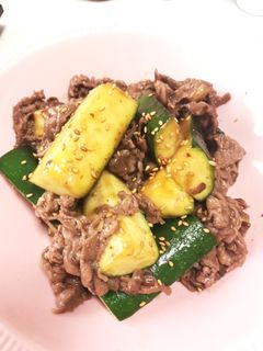 ♡ズッキーニと牛肉の中華炒め♡-レシピのメイン写真