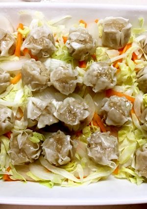 シュウマイと野菜たっぷり、レンチン蒸し-レシピのメイン写真