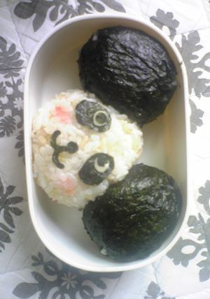 キャラ弁簡単！　パンダおにぎり弁当-レシピのメイン写真