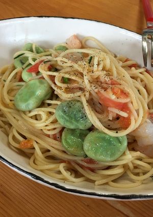 そら豆とえびのアーリオオーリオ-レシピのメイン写真