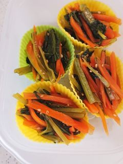 【お弁当用】小松菜とにんじんの煮びたし-レシピのメイン写真