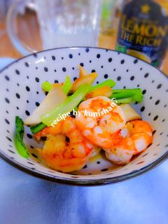 エビとエリンギと小松菜の炒め煮♪-レシピのメイン写真