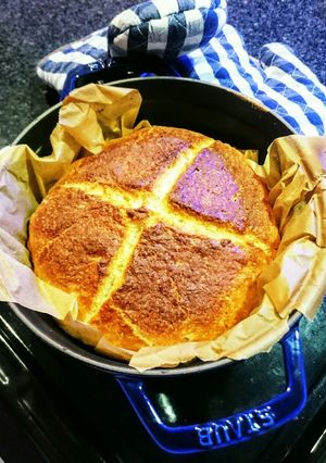 捏ねない！ストウブで焼く米粉パン-レシピのメイン写真
