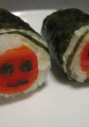 【キャラ弁】太鼓の達人「どん」おにぎり-レシピのメイン写真