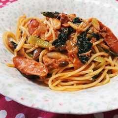 รูปของ 小松菜とサバ缶deトマトパスタ！！