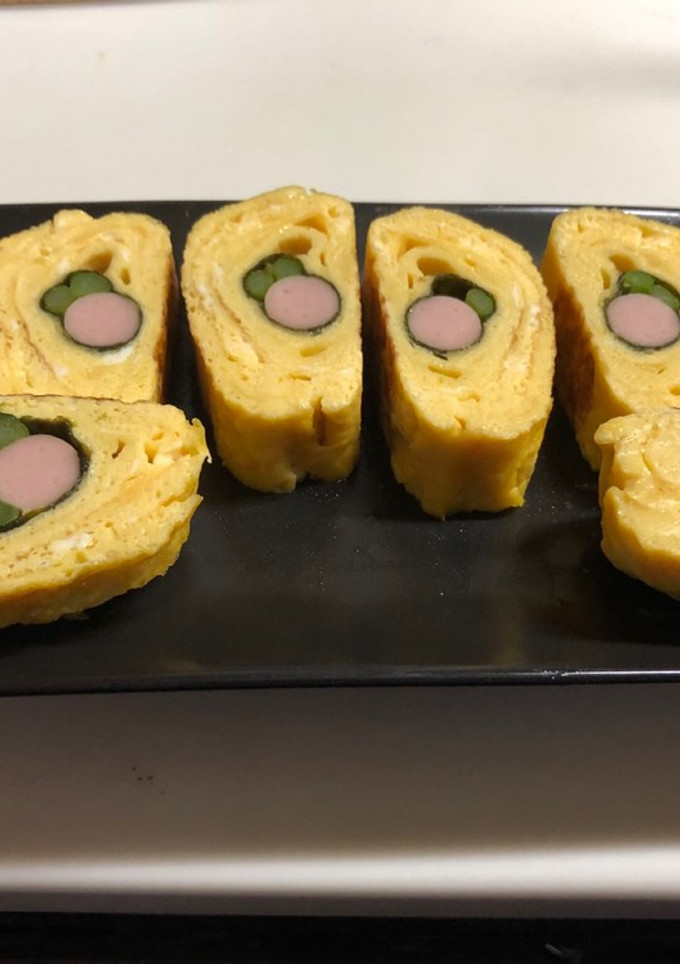 アスパラとソーセージの卵焼き-レシピのメイン写真