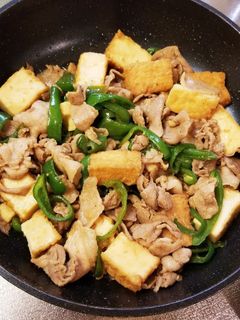 厚揚げ・ピーマン・豚肉の生姜焼き♥-レシピのメイン写真